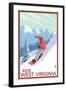 West Virginia - Snowboarder-Lantern Press-Framed Art Print