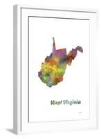 West Virginia State Map 1-Marlene Watson-Framed Giclee Print