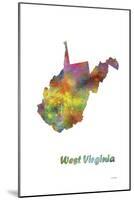 West Virginia State Map 1-Marlene Watson-Mounted Giclee Print