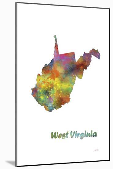 West Virginia State Map 1-Marlene Watson-Mounted Giclee Print