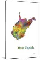 West Virginia State Map 1-Marlene Watson-Mounted Giclee Print