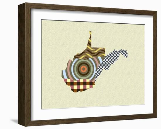 West Virginia State Map-Lanre Adefioye-Framed Giclee Print