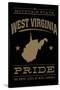 West Virginia State Pride - Gold on Black-Lantern Press-Stretched Canvas