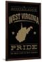 West Virginia State Pride - Gold on Black-Lantern Press-Framed Art Print