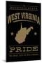 West Virginia State Pride - Gold on Black-Lantern Press-Mounted Art Print