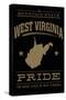 West Virginia State Pride - Gold on Black-Lantern Press-Stretched Canvas