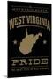 West Virginia State Pride - Gold on Black-Lantern Press-Mounted Art Print