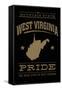 West Virginia State Pride - Gold on Black-Lantern Press-Framed Stretched Canvas