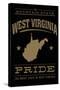 West Virginia State Pride - Gold on Black-Lantern Press-Stretched Canvas