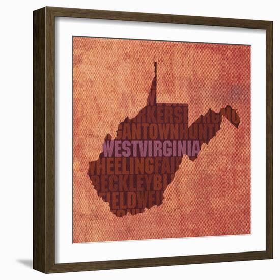 West Virginia State Words-David Bowman-Framed Giclee Print