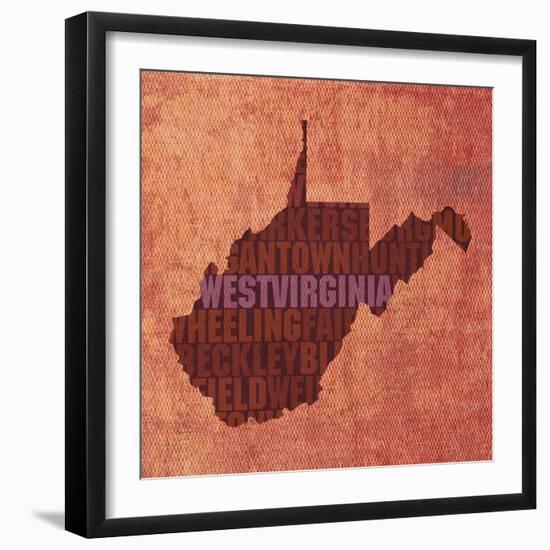 West Virginia State Words-David Bowman-Framed Giclee Print