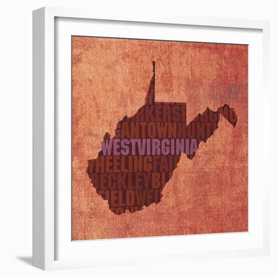 West Virginia State Words-David Bowman-Framed Giclee Print