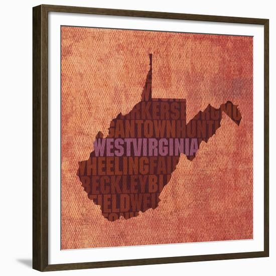 West Virginia State Words-David Bowman-Framed Giclee Print