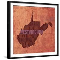 West Virginia State Words-David Bowman-Framed Giclee Print