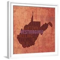 West Virginia State Words-David Bowman-Framed Giclee Print