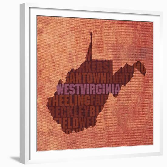 West Virginia State Words-David Bowman-Framed Giclee Print