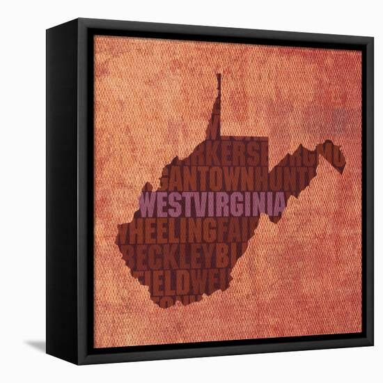 West Virginia State Words-David Bowman-Framed Stretched Canvas