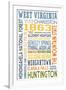 West Virginia - Typography-Lantern Press-Framed Art Print