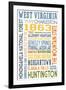 West Virginia - Typography-Lantern Press-Framed Art Print