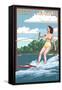 West Virginia - Water Skier and Lake-Lantern Press-Framed Stretched Canvas