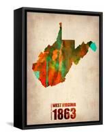 West Virginia Watercolor Map-NaxArt-Framed Stretched Canvas