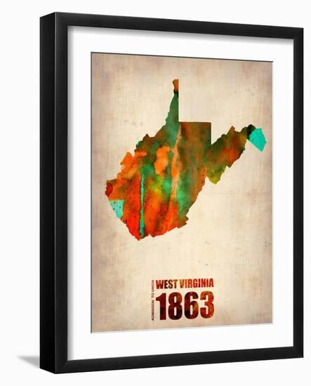 West Virginia Watercolor Map-NaxArt-Framed Art Print