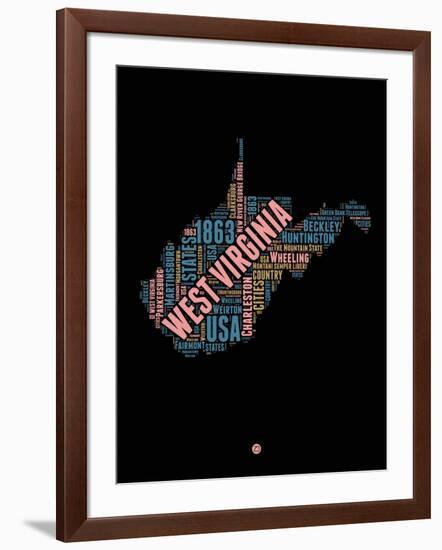 West Virginia Word Cloud 1-NaxArt-Framed Art Print