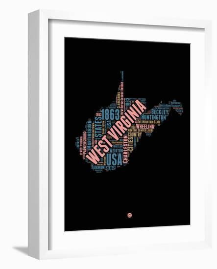West Virginia Word Cloud 1-NaxArt-Framed Art Print