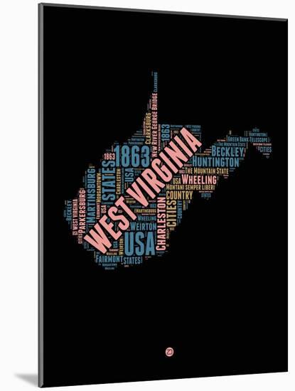 West Virginia Word Cloud 1-NaxArt-Mounted Art Print