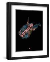 West Virginia Word Cloud 1-NaxArt-Framed Art Print