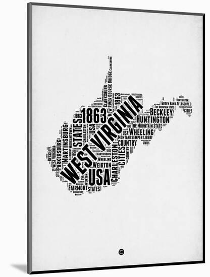 West Virginia Word Cloud 2-NaxArt-Mounted Art Print