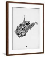 West Virginia Word Cloud 2-NaxArt-Framed Art Print