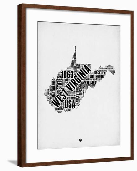 West Virginia Word Cloud 2-NaxArt-Framed Art Print