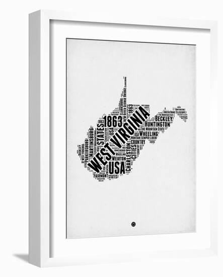 West Virginia Word Cloud 2-NaxArt-Framed Art Print