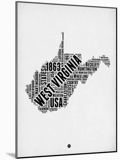 West Virginia Word Cloud 2-NaxArt-Mounted Art Print