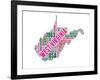 West Virginia Word Cloud Map-NaxArt-Framed Art Print