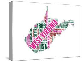 West Virginia Word Cloud Map-NaxArt-Stretched Canvas