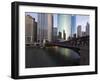 West Wacker Drive and the Chicago River by the Franklyn Street Bridge, Chicago, Illinois, USA-Amanda Hall-Framed Photographic Print