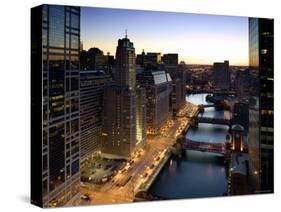 West Wacker Drive, Chicago, Illinois, USA-Walter Bibikow-Stretched Canvas