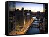 West Wacker Drive, Chicago, Illinois, USA-Walter Bibikow-Framed Stretched Canvas