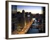 West Wacker Drive, Chicago, Illinois, USA-Walter Bibikow-Framed Photographic Print