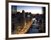 West Wacker Drive, Chicago, Illinois, USA-Walter Bibikow-Framed Photographic Print