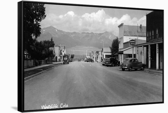 Westcliff, Colorado - Street Scene-Lantern Press-Framed Stretched Canvas