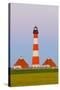 Westerhever Lighthouse, North Sea, Schleswig-Holstein, Westerheversand, Wadden Sea-Herbert Kehrer-Stretched Canvas