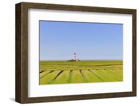 Westerhever Lighthouse, North Sea, Schleswig-Holstein, Westerheversand, Wadden Sea-Herbert Kehrer-Framed Photographic Print