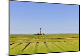 Westerhever Lighthouse, North Sea, Schleswig-Holstein, Westerheversand, Wadden Sea-Herbert Kehrer-Mounted Photographic Print