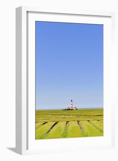 Westerhever Lighthouse, North Sea, Schleswig-Holstein, Westerheversand, Wadden Sea-Herbert Kehrer-Framed Photographic Print