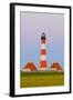 Westerhever Lighthouse, North Sea, Schleswig-Holstein, Westerheversand, Wadden Sea-Herbert Kehrer-Framed Photographic Print