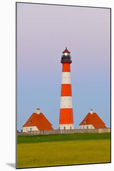 Westerhever Lighthouse, North Sea, Schleswig-Holstein, Westerheversand, Wadden Sea-Herbert Kehrer-Mounted Photographic Print