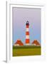 Westerhever Lighthouse, North Sea, Schleswig-Holstein, Westerheversand, Wadden Sea-Herbert Kehrer-Framed Photographic Print